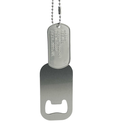 U.S. Personalised Bottle Opener Stainless Steel ID Tag Bundle - Set Chains Included - TheDogTagCo