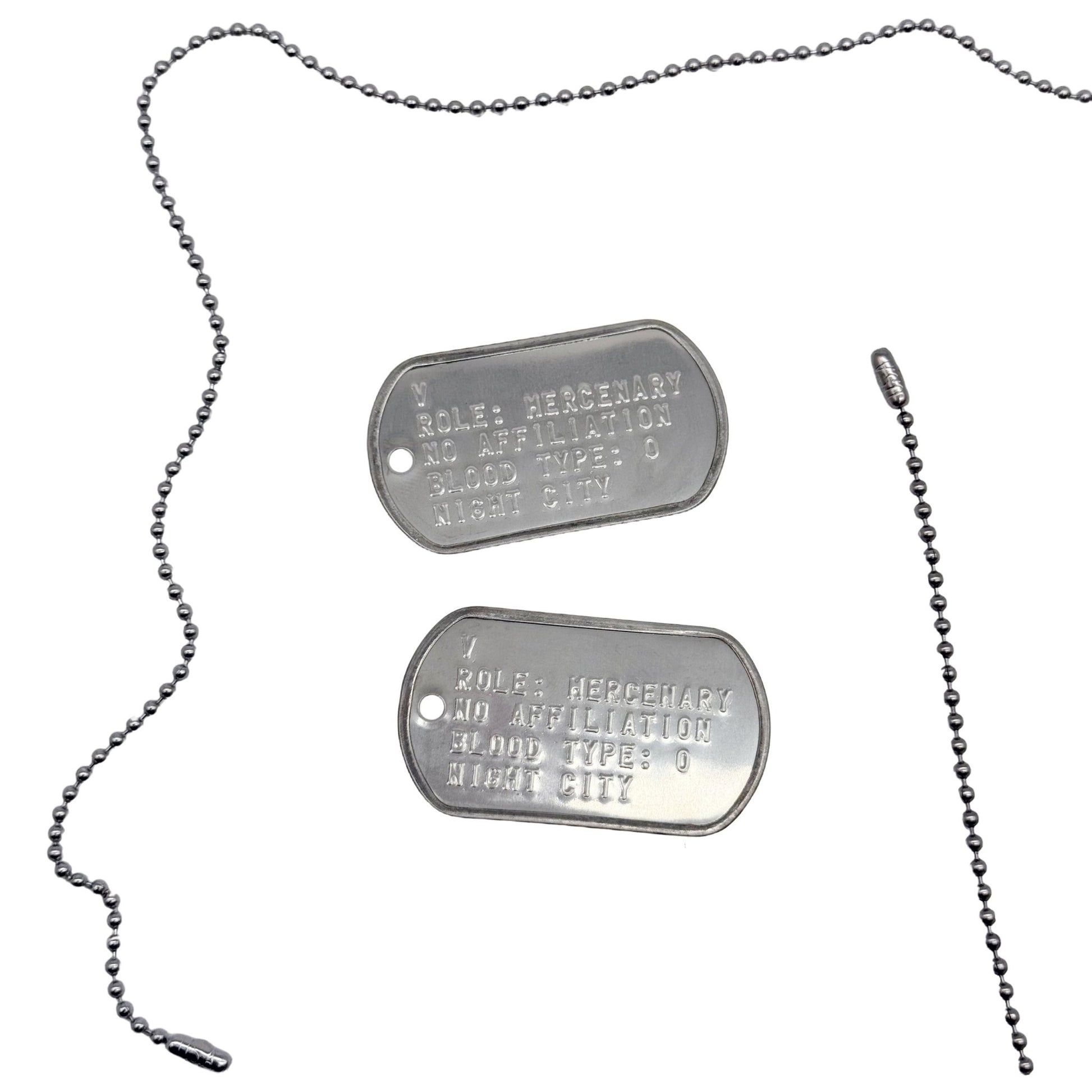 'V' 2077 US Military DOG TAGS Gaming Collectible Pendant COSPLAY Necklace - TheDogTagCo