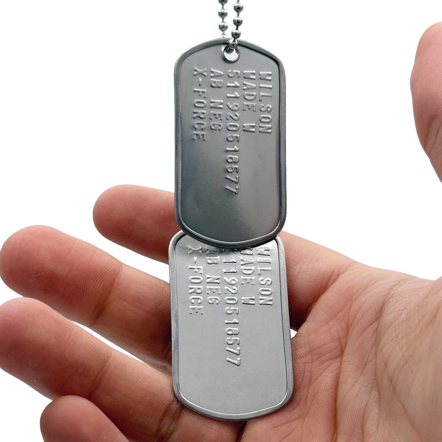 'WADE WILSON' Dog Tags - Costume Cosplay Prop Replica Military - Stainless Steel Chains Included - TheDogTagCo