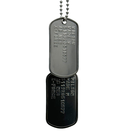 'WADE WILSON' Dog Tags - Costume Cosplay Prop Replica Military - Stainless Steel Chains Included - TheDogTagCo