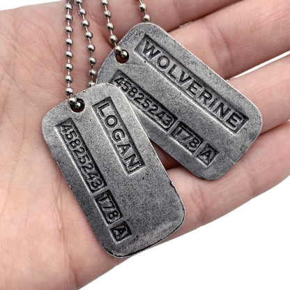 WOLVERINE' Logan Military Dog Tags Cosplay Costume Prop Replica
