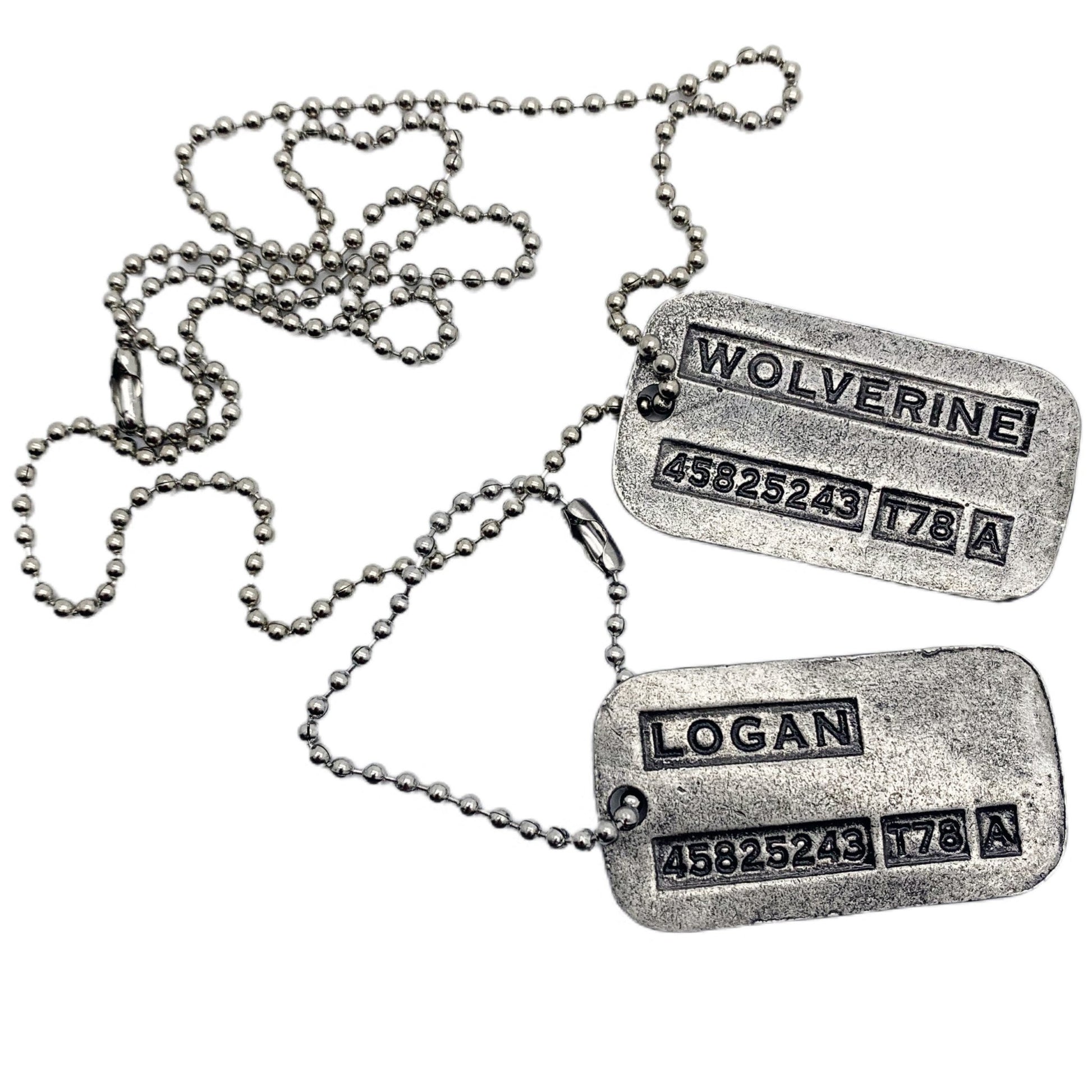 'WOLVERINE' Logan Military Dog Tags - Cosplay Costume Prop Replica - Stainless Steel Chains Included - TheDogTagCo